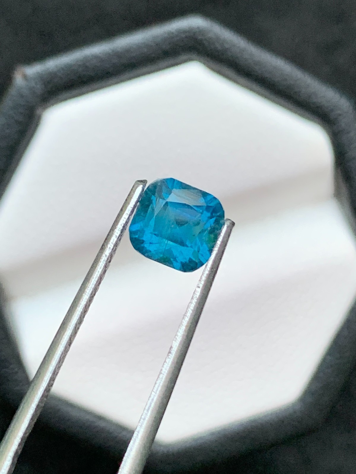 1.32 Ct Natural Untreated Ink Blue Tourmaline Cushion Cut Afghan Loose Gemstone