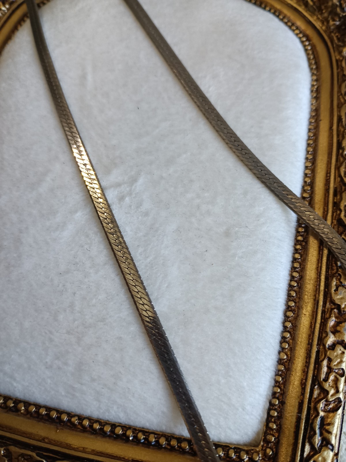 vintage Silver Tone Herringbone Chain Necklace Metal Chain Style No Stone