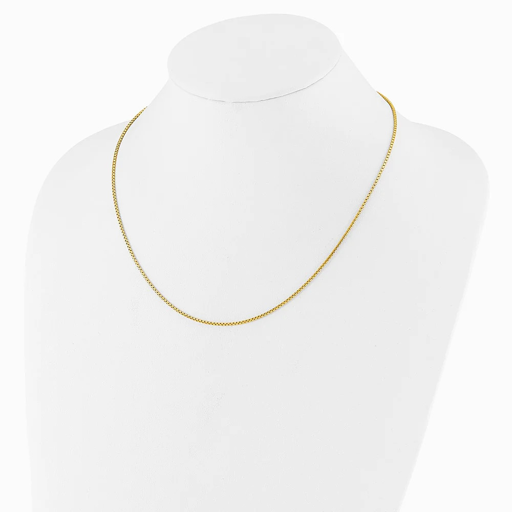 Sterling Silver Gold-Plated Adjustable 1.5mm Round Box Chain Necklace 22″-30″