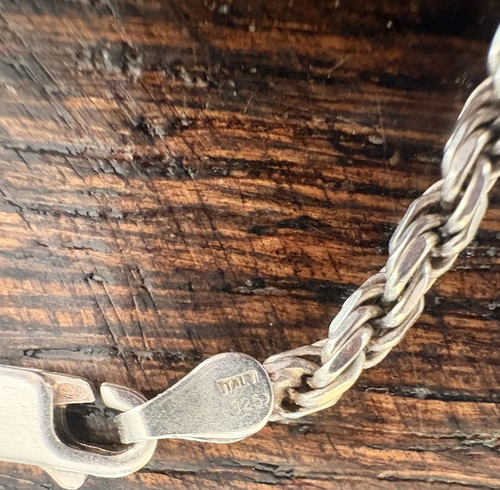 925 Sterling Silver Rope Chain Necklace 18” Italy 16g Lobster Clasp