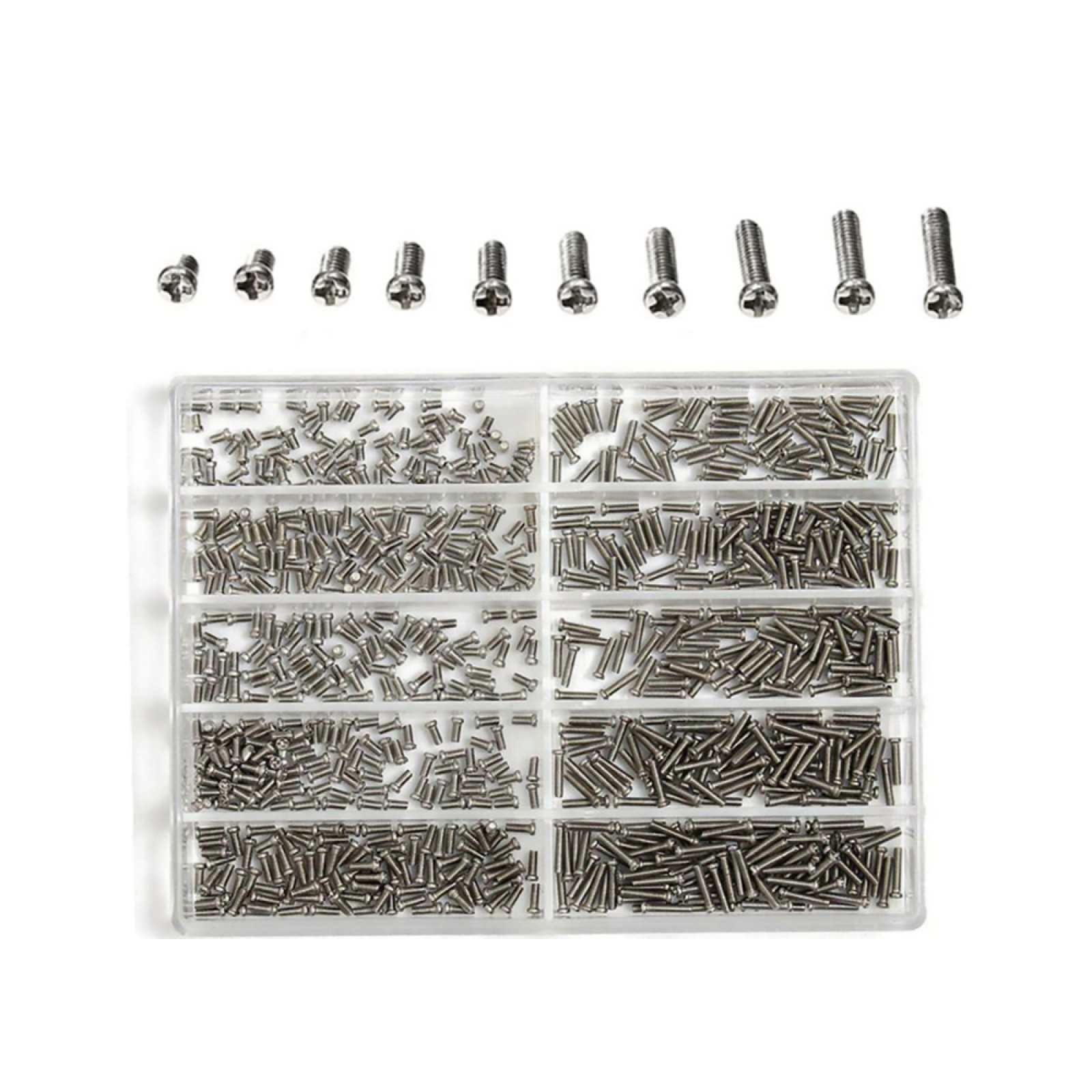 600PCS Steel Watch Back Cover Screw Phillips Watch Repairing Tools W/Box