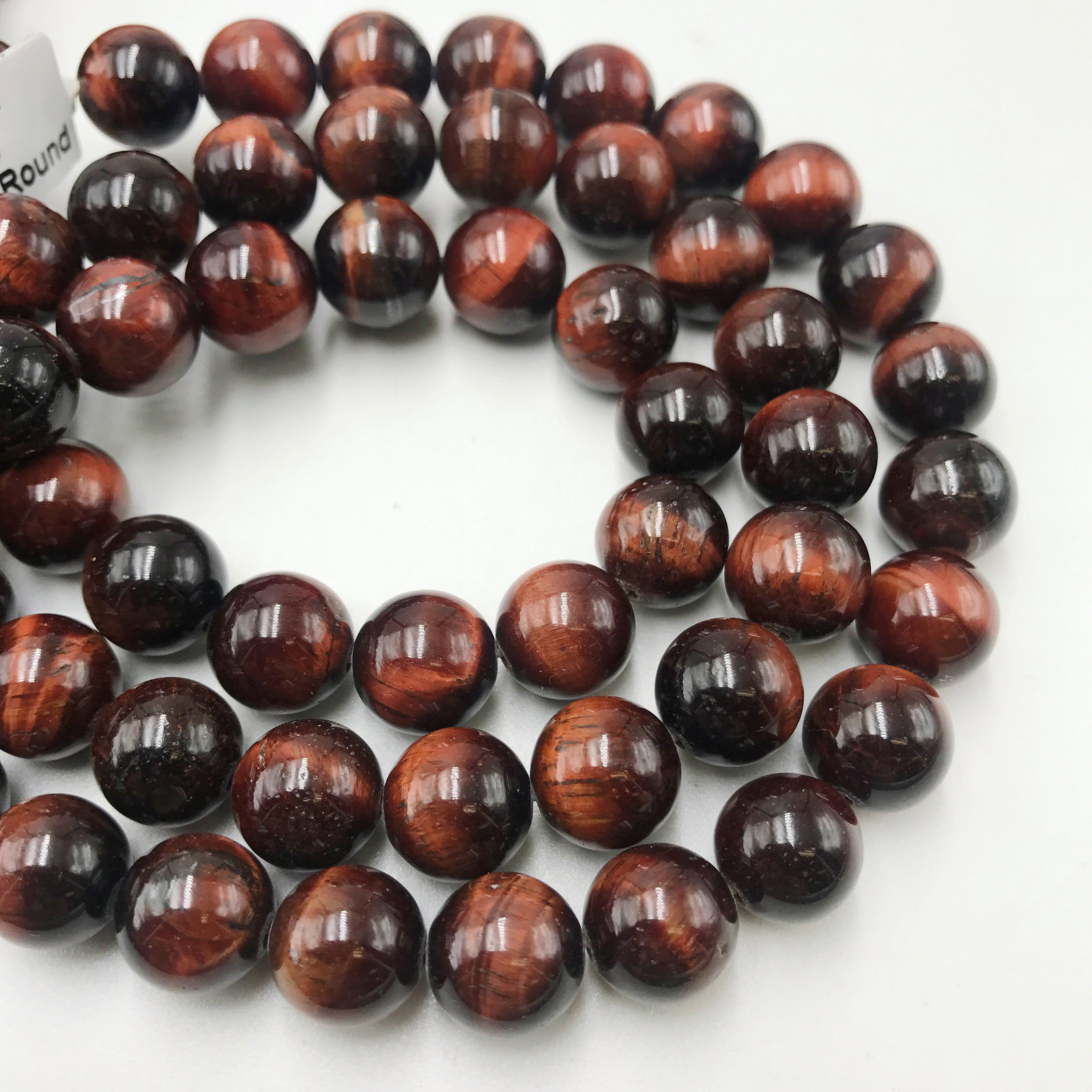 Red Tiger Eye Smooth Round Beads 4mm 6mm 8mm 10mm 12mm 15.5″ Strand