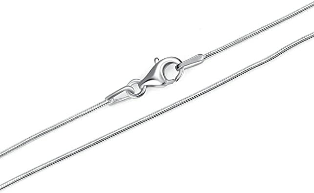 Men&Women’s 925 Sterling Silver Tarnish-Free Italian Snake Chain Necklace 16-38″