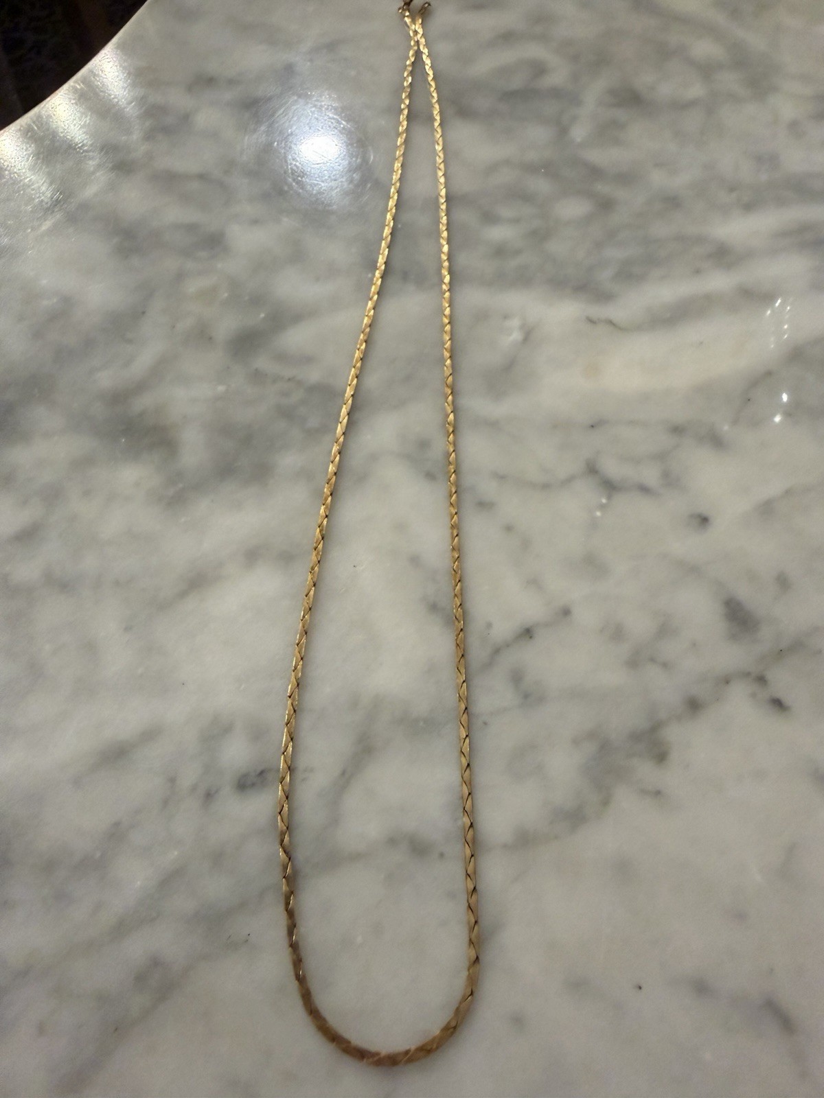 Vintage 1/20 14K Gold Filled Faceted Bar Link Chain Necklace 17” 4g