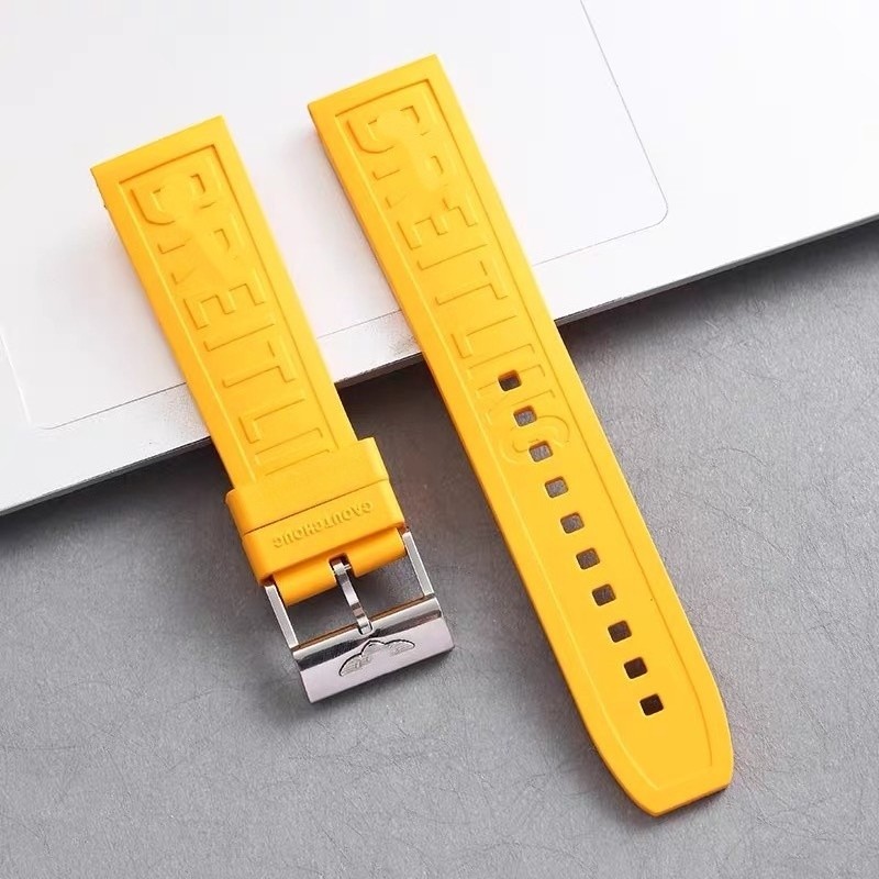 22mm 24mm For BREITLING BLUE RUBBER WATCH BAND STRAP AVENGER PRO DIVER