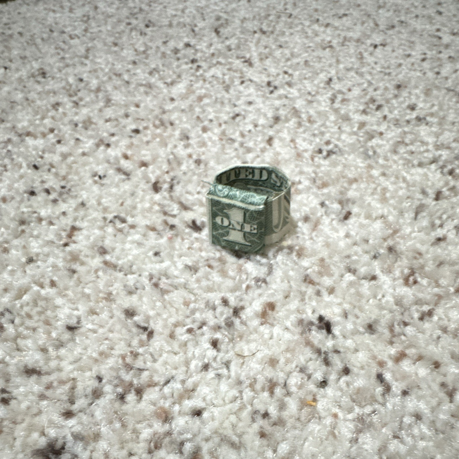 Folded $1 Bill Money Ring Adjustable Green Paper Band Coins & Money Theme