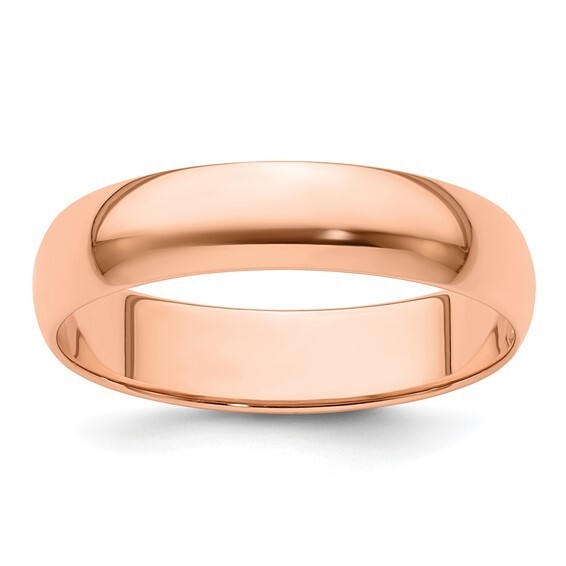 REAL 10K Rose Gold 2mm 3mm 4mm 5mm 6mm 8mm 1/2 Round Men Women Wedding Band Ring