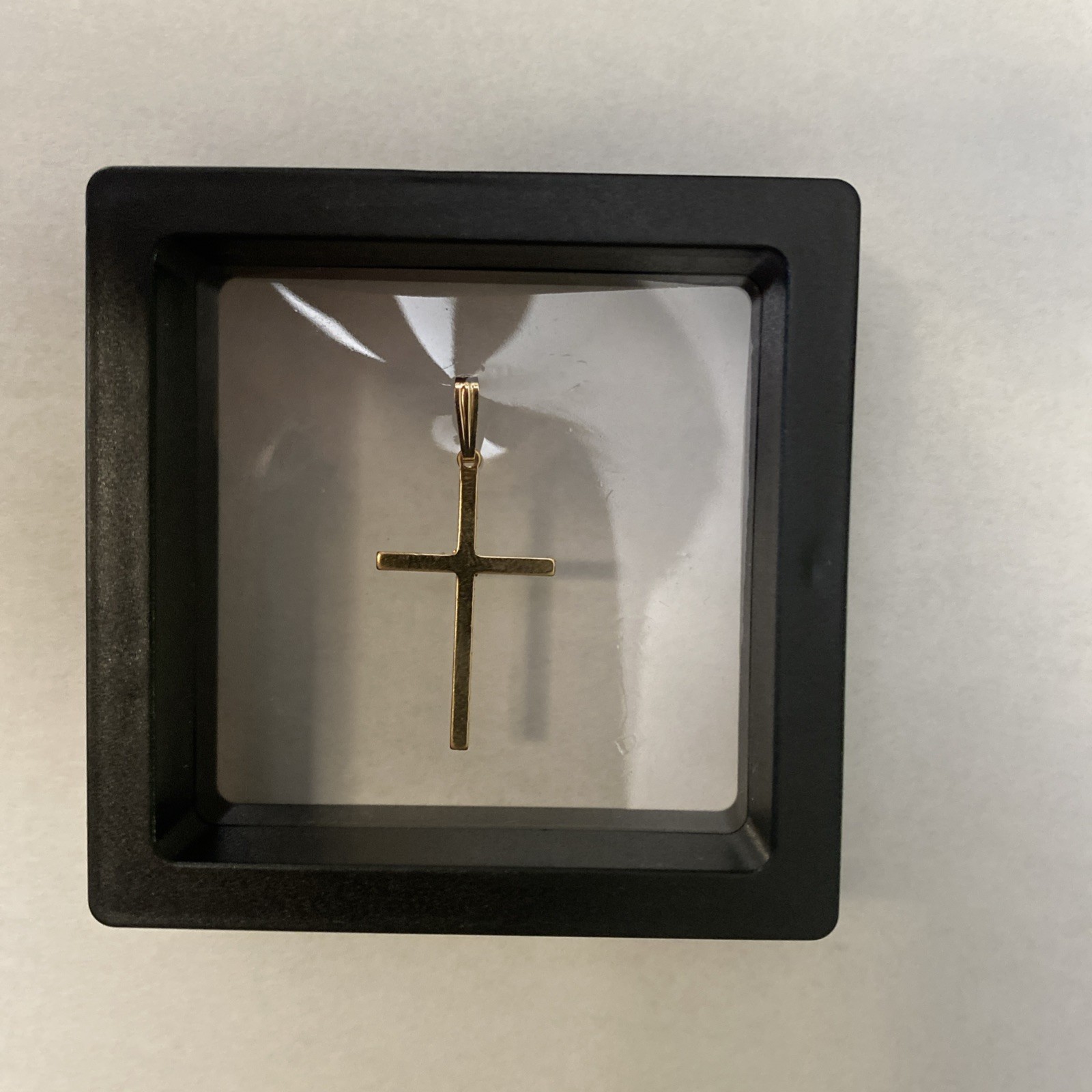 Real Solid 1/20 14K Yellow Gold Cross Crucifix Religious Pendant Necklace in mm