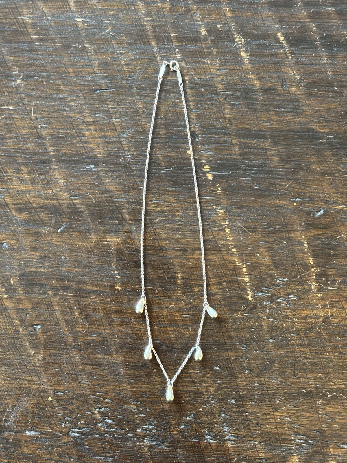 Tiffany & Co. Elsa Peretti 5 Teardrop Necklace 16″ Sterling Silver 925
