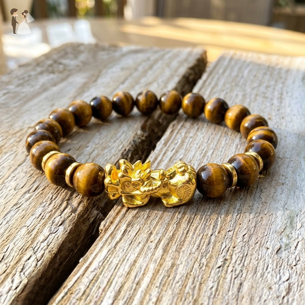 Natural Tiger Eye PiXiu Bracelet Feng Shui Wealth Luck Protection Courage Gift