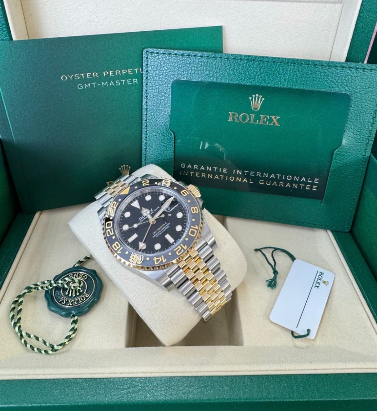 Rolex GMT-Master II 126713GRNR Gold and Silver Jubilee Bracelet with Black Bezel