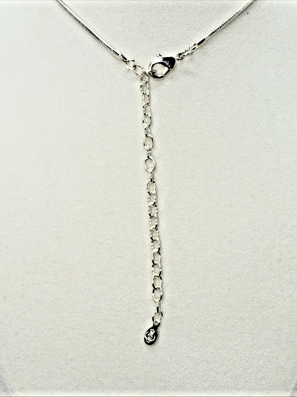 Vintage Signed Premier Designs Silver-Tone Blue Baguette Slide Pendant Necklace