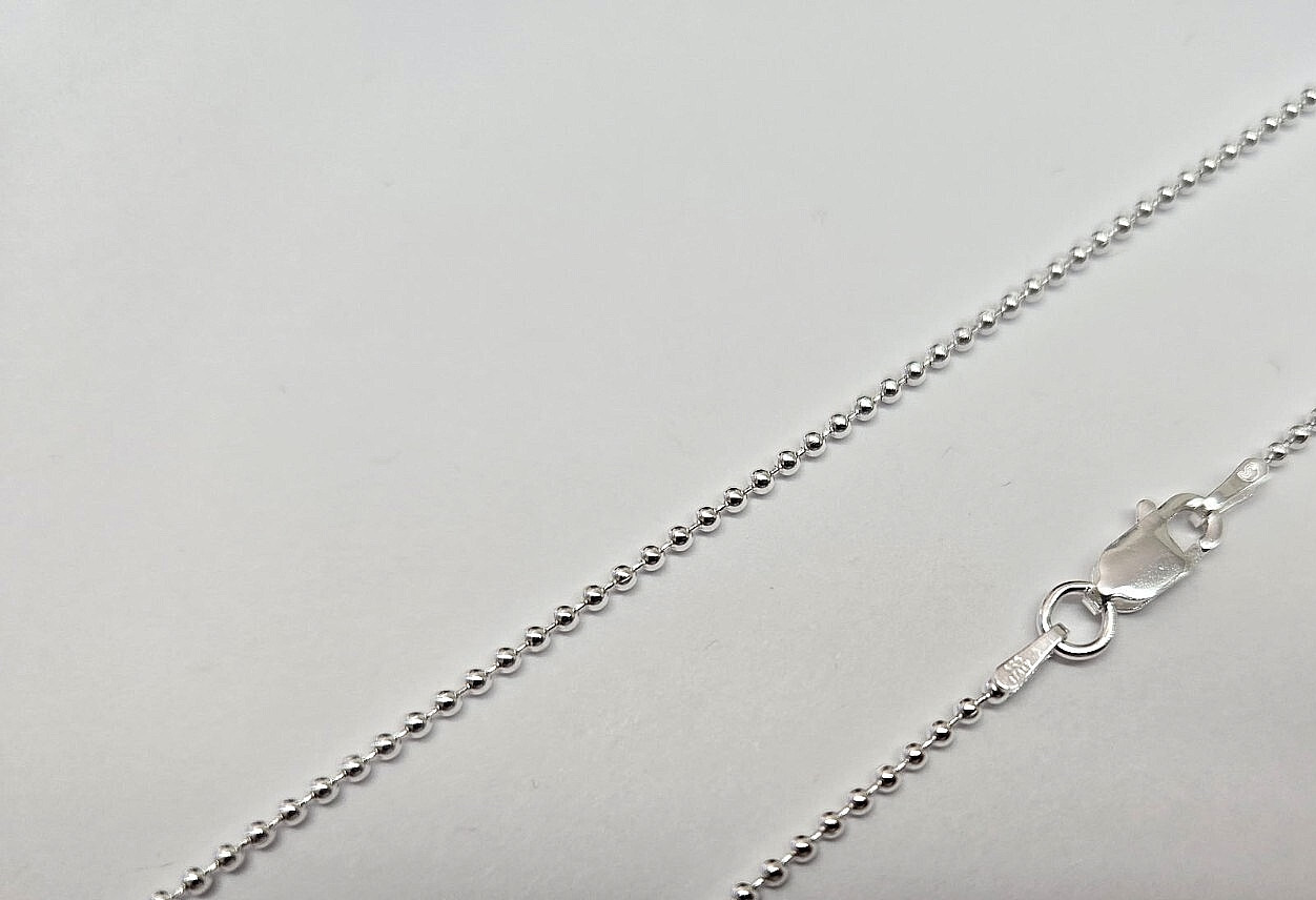 925 Sterling Silver Thin Pallini Bead Ball Chain Necklace Bracelet 1.5mm
