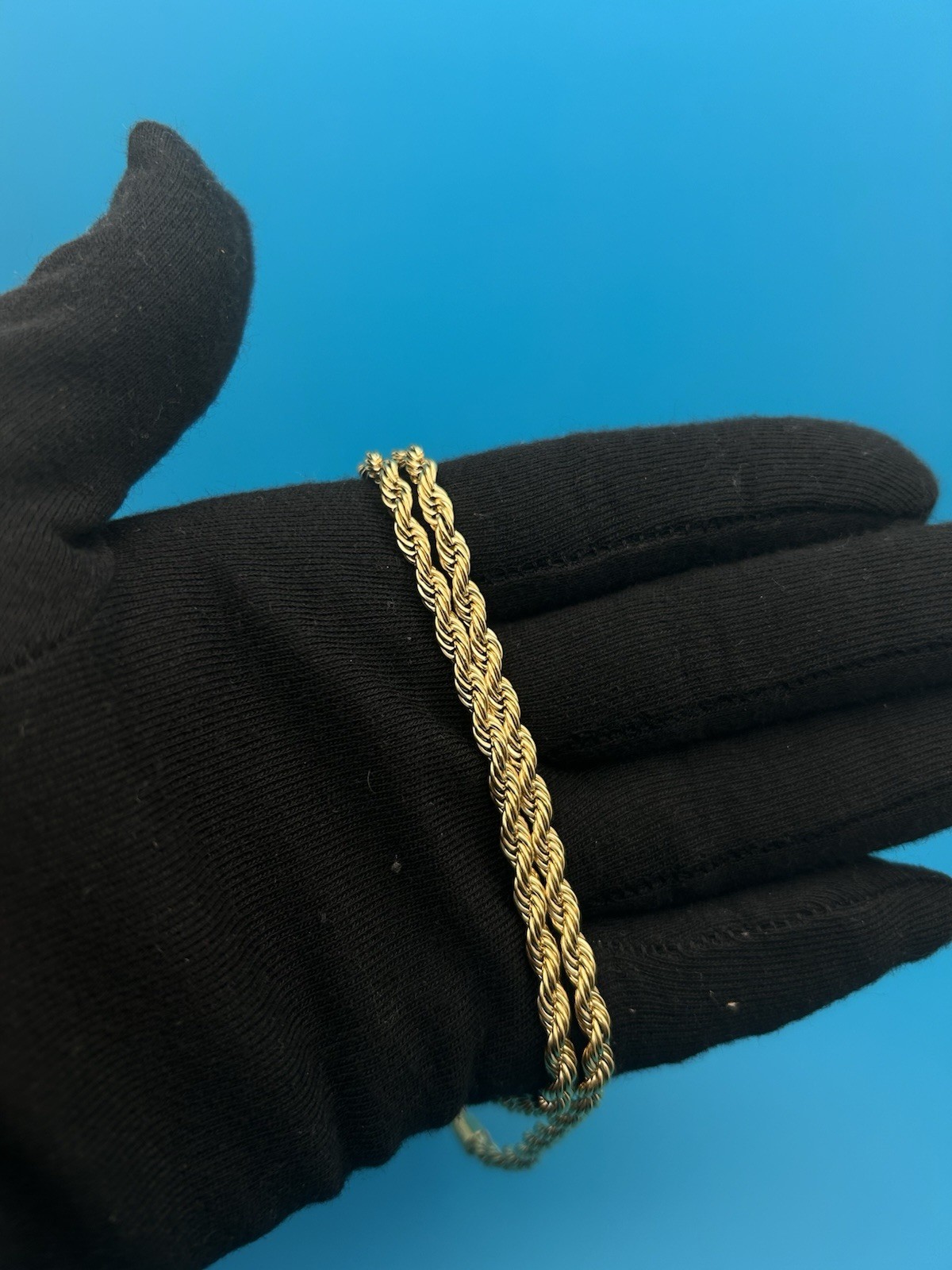 18K Gold Filled Rope Chain Necklace 4mm 24”inch Mens Women’s
