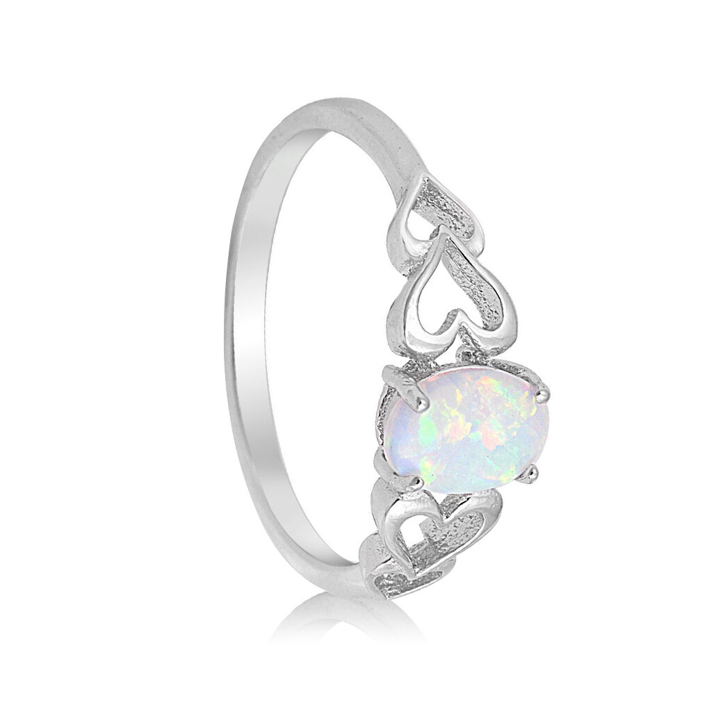 925 Silver Fashion Jewelry Opal CZ Women Wedding Engagement Party Ring Size 6-10