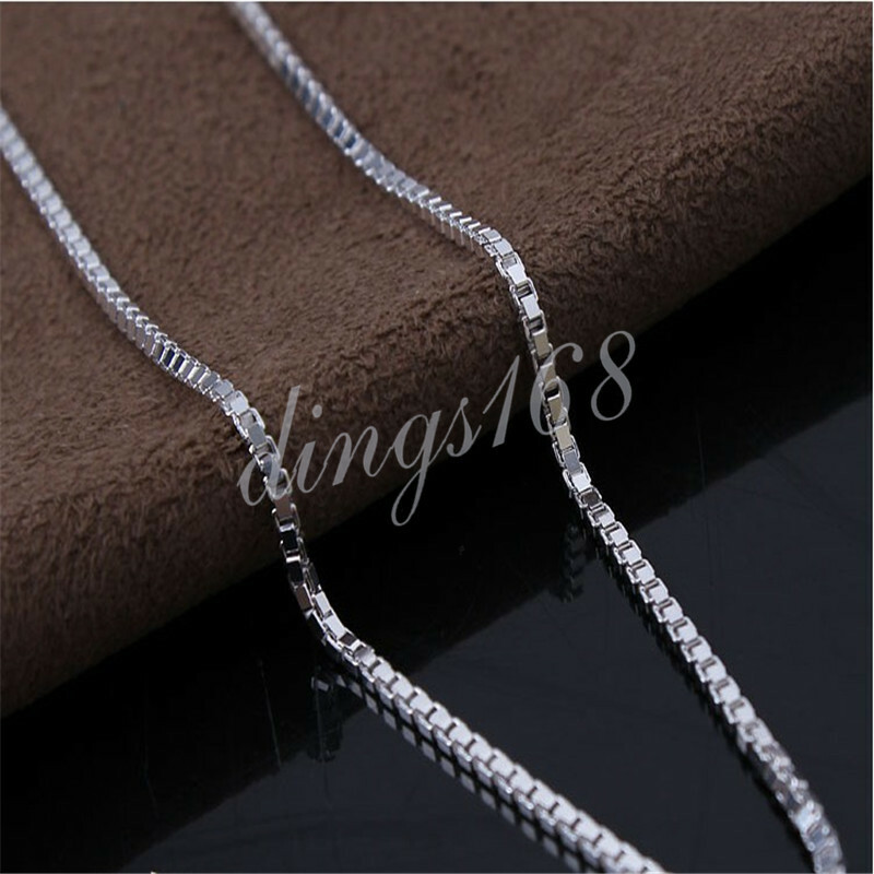 Genuine 925 Sterling Silver Tarnish-Free 16″~ 32″ 2mm Classic Box Chain Necklace