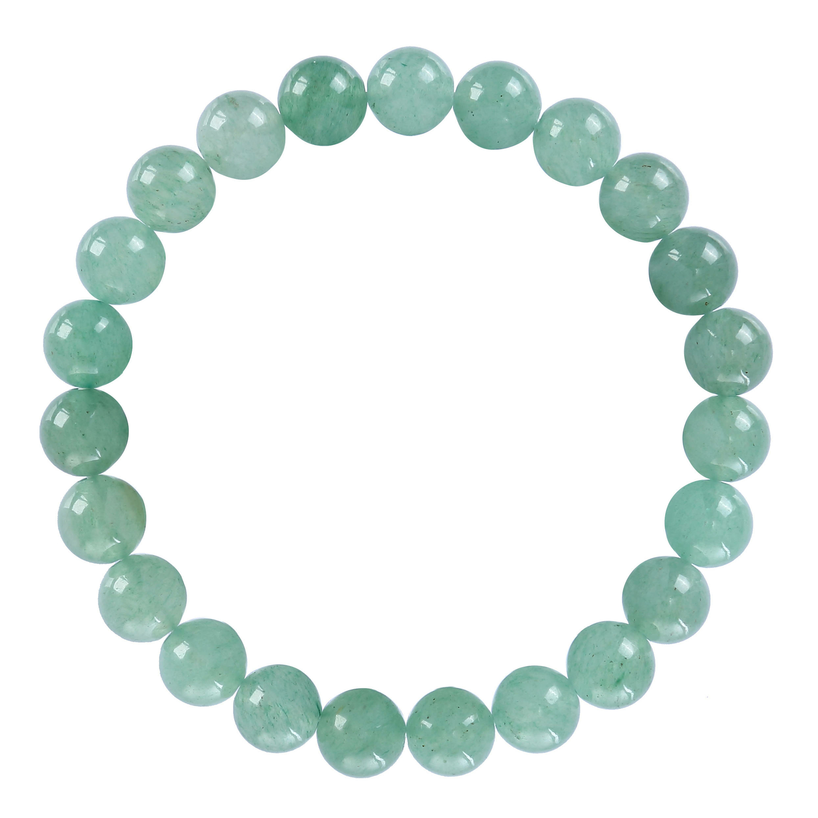 Green Aventurine Bracelet Smooth Round Size 8mm 10mm 7.5″ Length