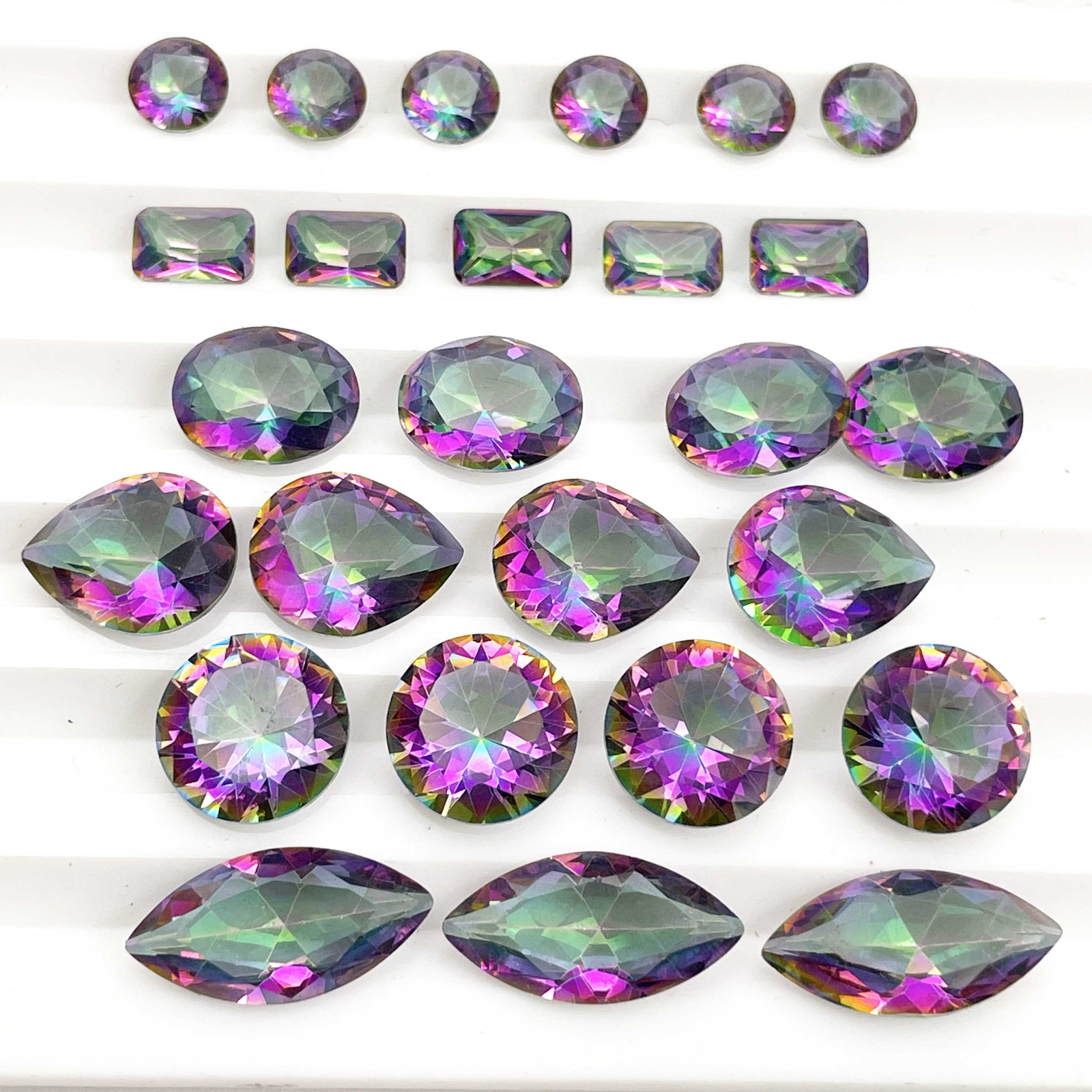 Mystic Quartz Mix Cut Loose Gemstone Rainbow Mystic Lot 76 Pcs 5-14 mm 100 CT