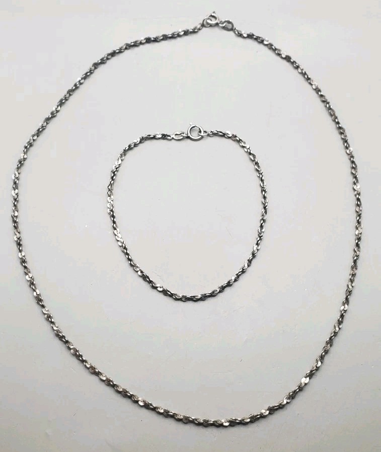 925 Sterling Silver Canada HCT 16″ Chain Necklace & Matching 7″ Bracelet