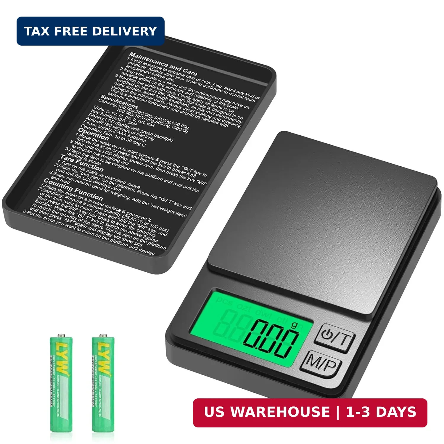 Digital Pocket Scale 1000g x 0.01g, Diyife Portable Precision Gram Scale Jewelry