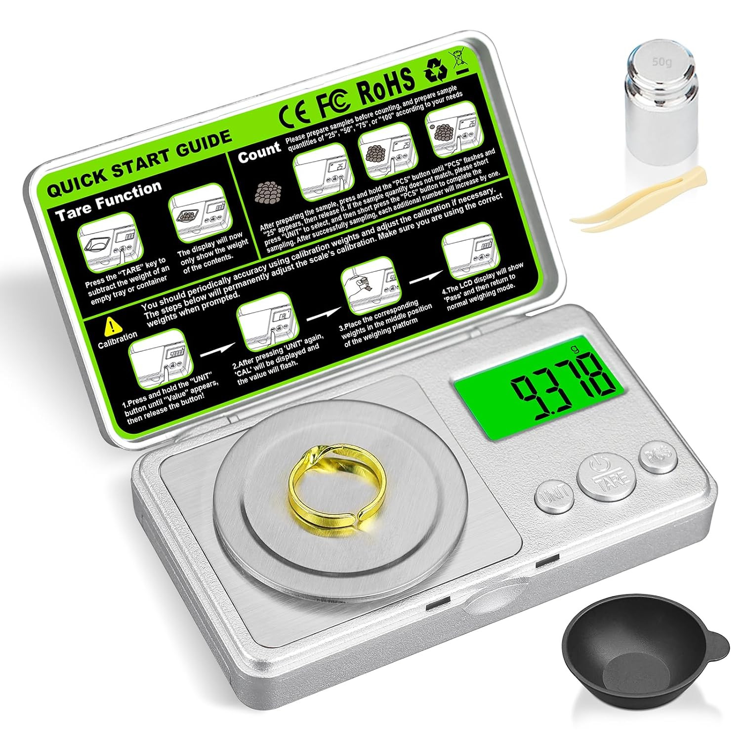 High Precision Mg Scale 100G/0.001G, Pocket Digital Milligram Scale, Small Gram