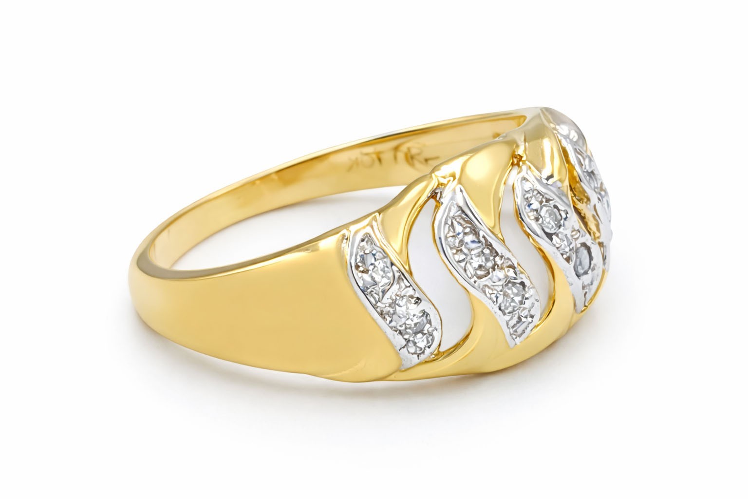GENUINE DIAMOND DOME RING 10K YELLOW GOLD – Made in USA – Free Appraisal