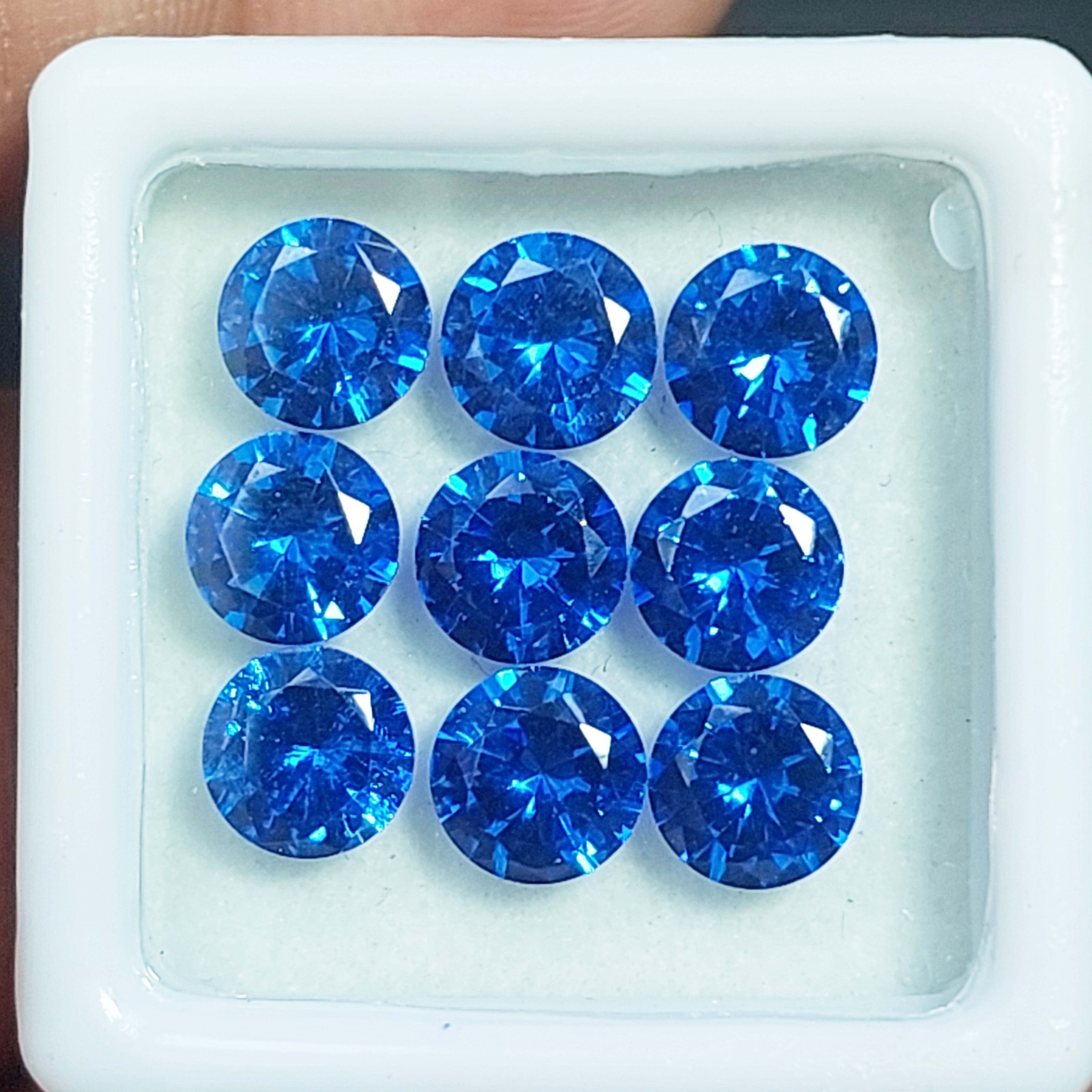 Natural Blue Sapphire 6mm Round Shape Certified Gemstone Lot – 9 Piece Parcel