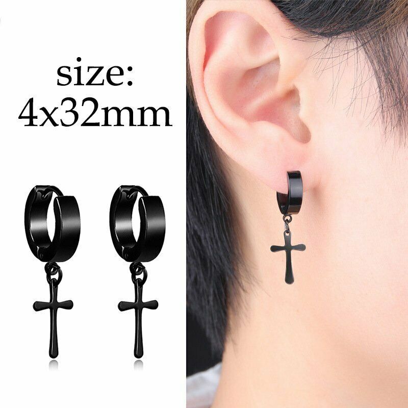 16 PACK Earrings Stud Stainless Steel Punk Piercing Men Hoop Gothic Unisex