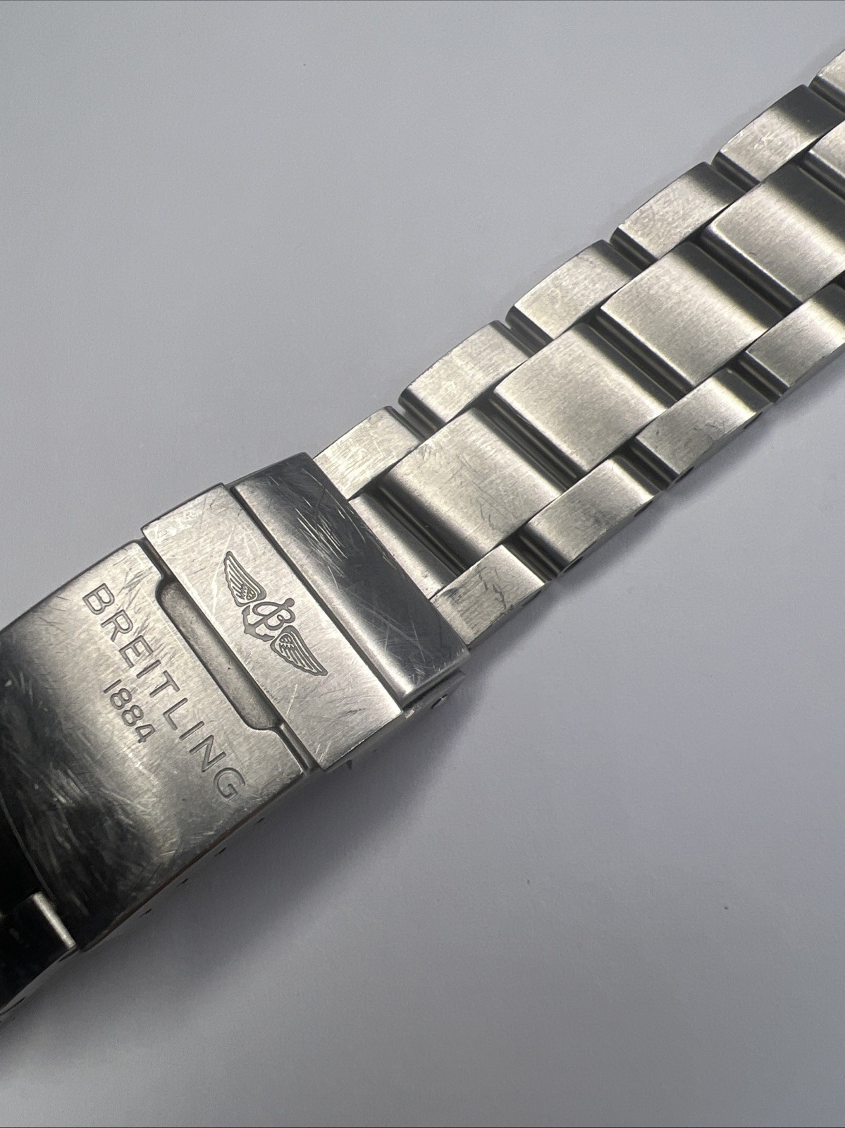 Authentic 22mm Breitling Brushed Satin Steel 162A Bracelet 20mm Deployant Clasp