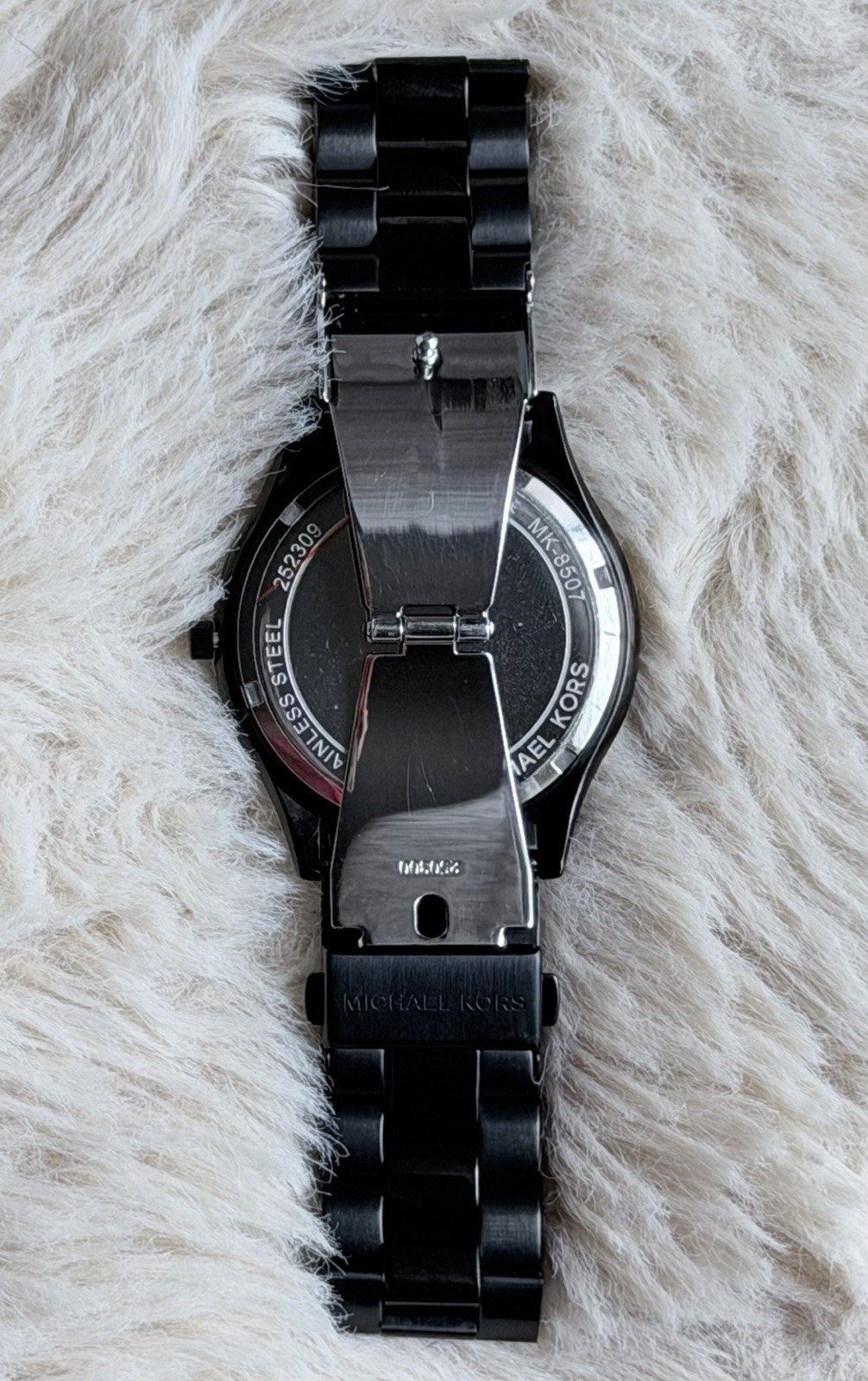 Michael Kors, Slim Runway, MK8507, Men’s, Black, Stainless Steel, Film Protected