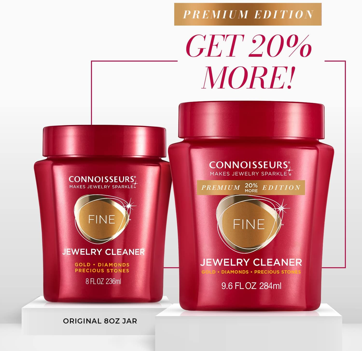 CONNOISSEURS Premium Edition Jewelry Cleaner, Value Size 9.6Oz – Pick from Fine,