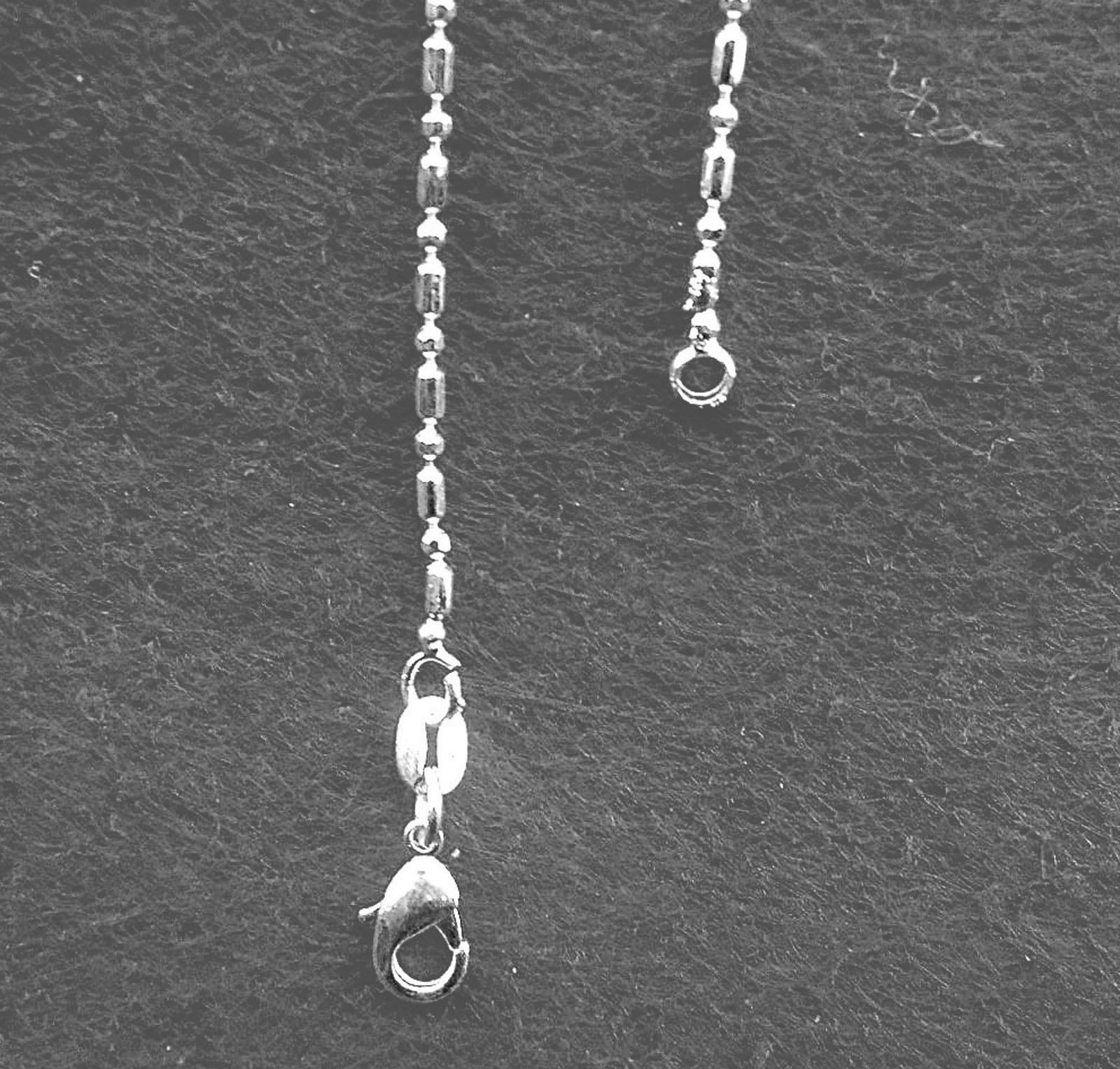 1PCS 16-30Inches Wholesale Jewelry 925 Silver Plated Column Ball Chain Necklace