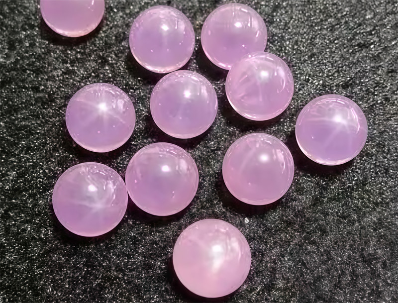 Top Smooth Pink Round Bead Star Sapphire Lab-Created AAAA+ Loose Gemstone 1PCS