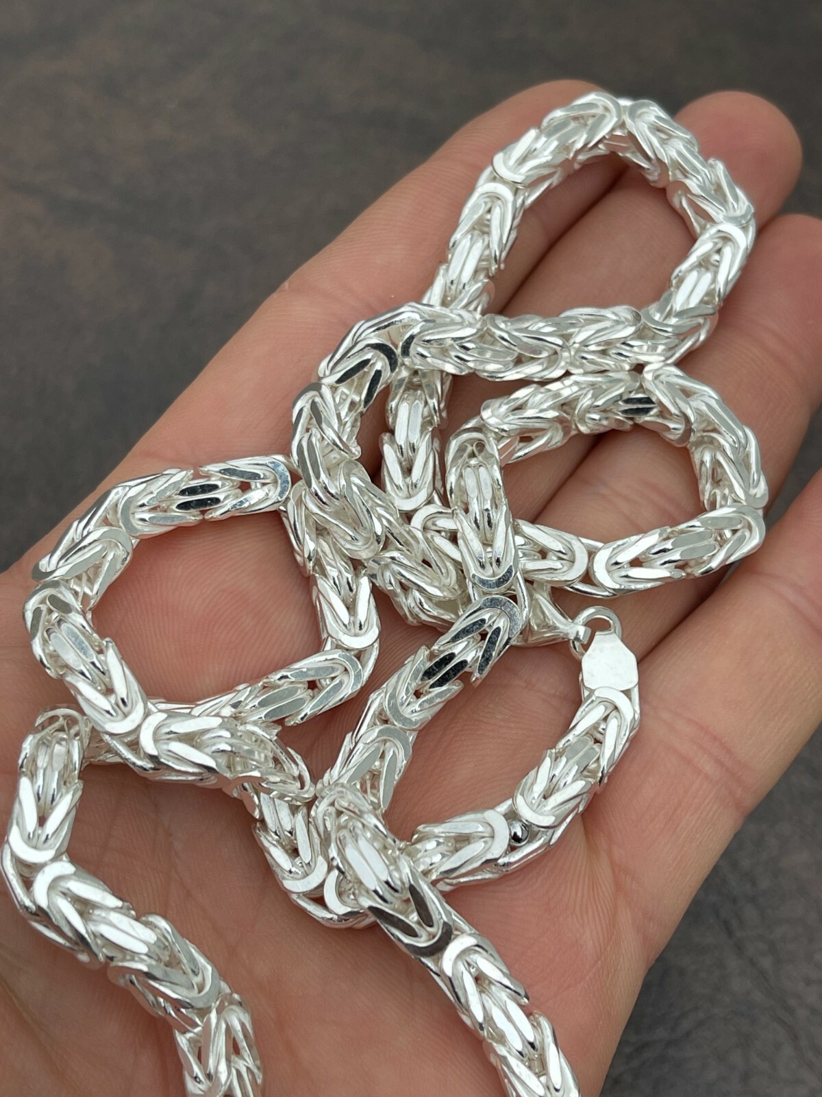 Men’s Byzantine Rope Chain Real Solid 925 Sterling Silver Necklace 6mm 18″-30″