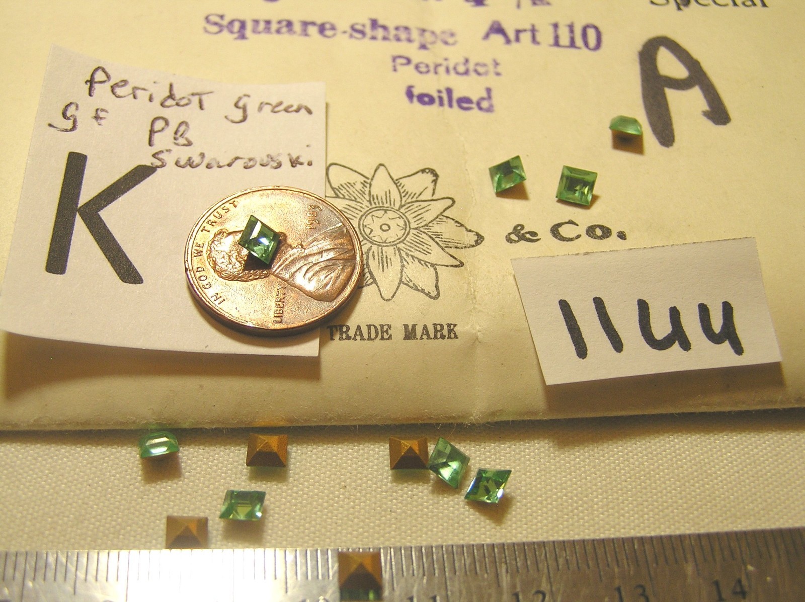 Vtg 4mm Square Swarovski Czech GF UF Pointed back Flat Rhinestone Jewelry Repair