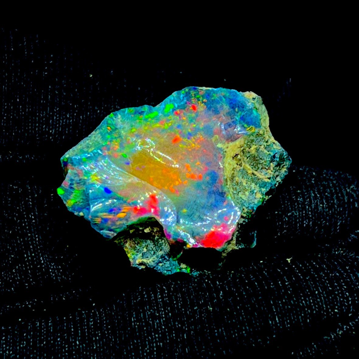 10 Ct Black Ethiopian Opal Rough, Jewelry Grade Welo Opal Rough, Multi Fire Opal