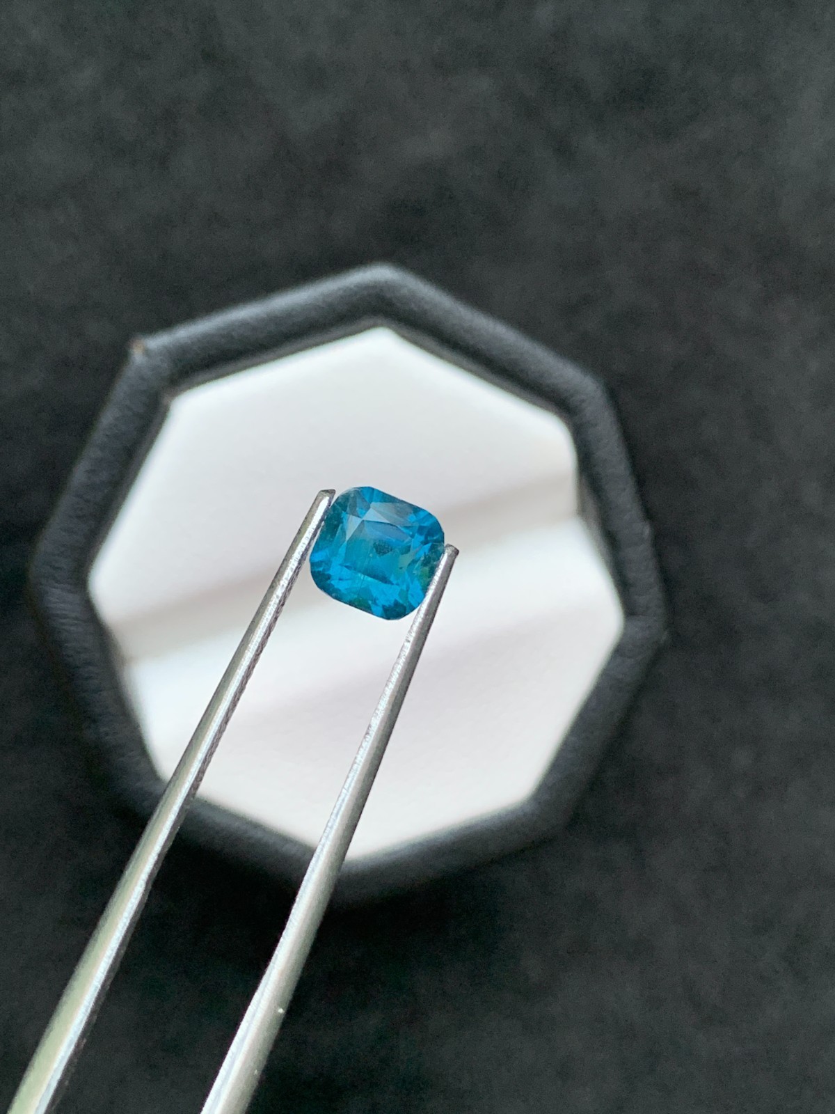1.32 Ct Natural Untreated Ink Blue Tourmaline Cushion Cut Afghan Loose Gemstone