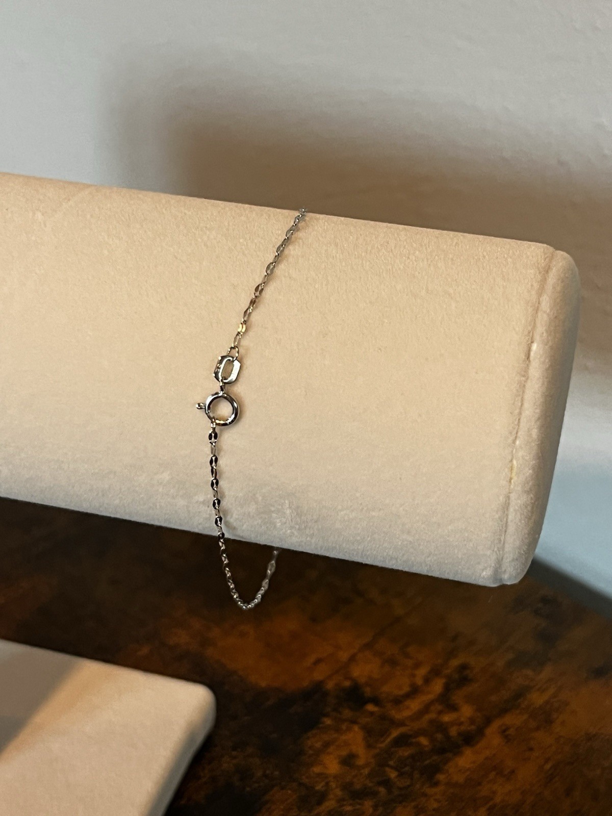 10k white gold 8 inch women’s mirror chain 1.5mm