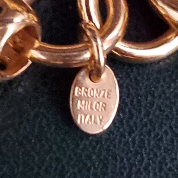 Bronze Milor Italy Gold Tone Loop Necklace Everyday Wear to Dressy