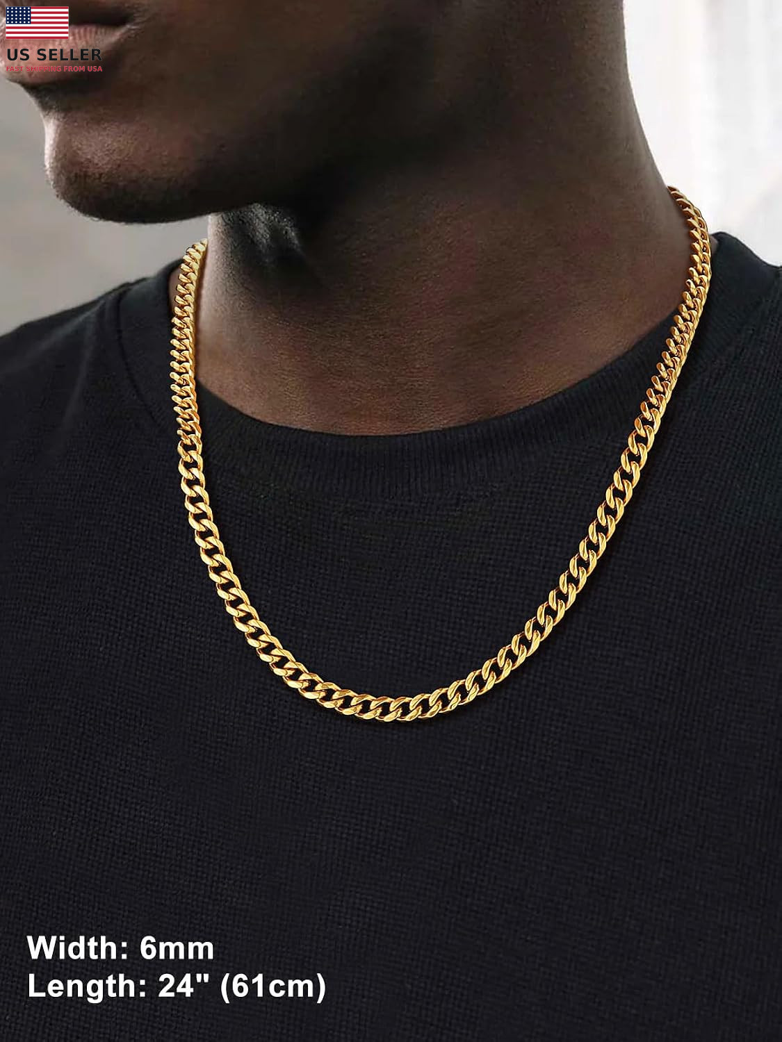 3Mm/6Mm/9Mm/12Mm Miami Curb Cuban Link Chain for Men Women, 316L Stainless Stee