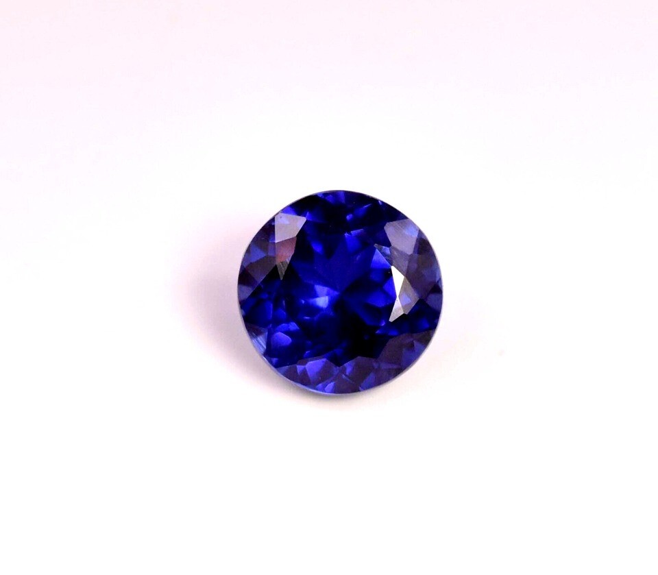 8-10 Ct Natural Kashmiri Royal Blue Sapphire Certified Round Cut Loose Gemstone