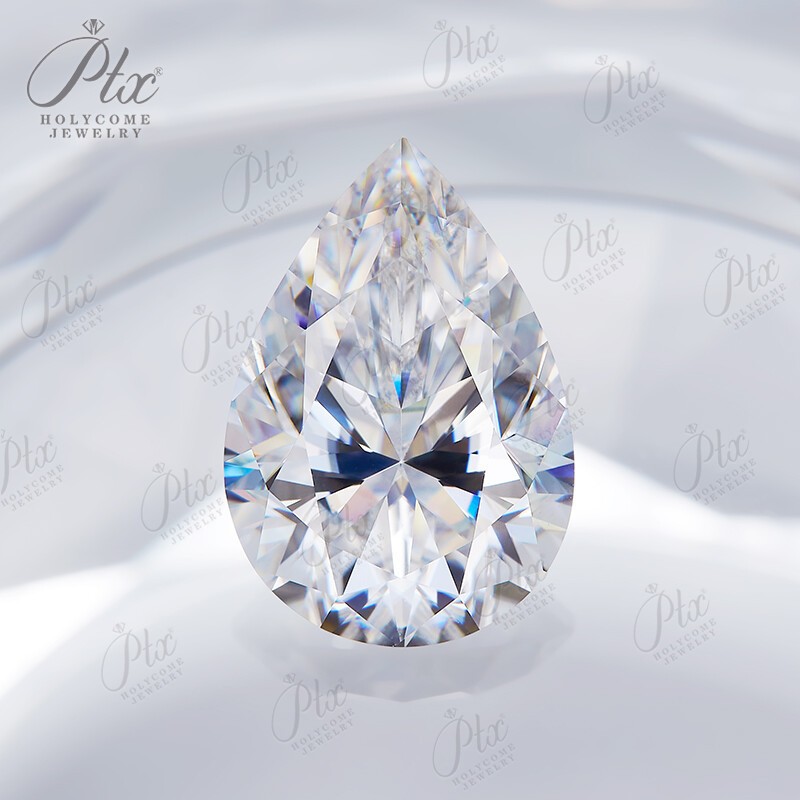 Primary Color Moissanite Stone Pear Cut VVS1 Loose Gemstone With GRA Certificate