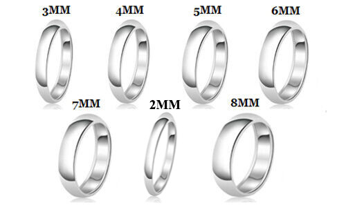Mens Sterling Silver 925 Wedding Band Comfort Fit FREE ENGRAVING Gift for Dad