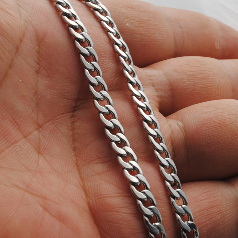 Stainless Steel Cuban Curb Chain Silver 16″-30″ Men Necklace 2/3/5/7/9/11/13mm