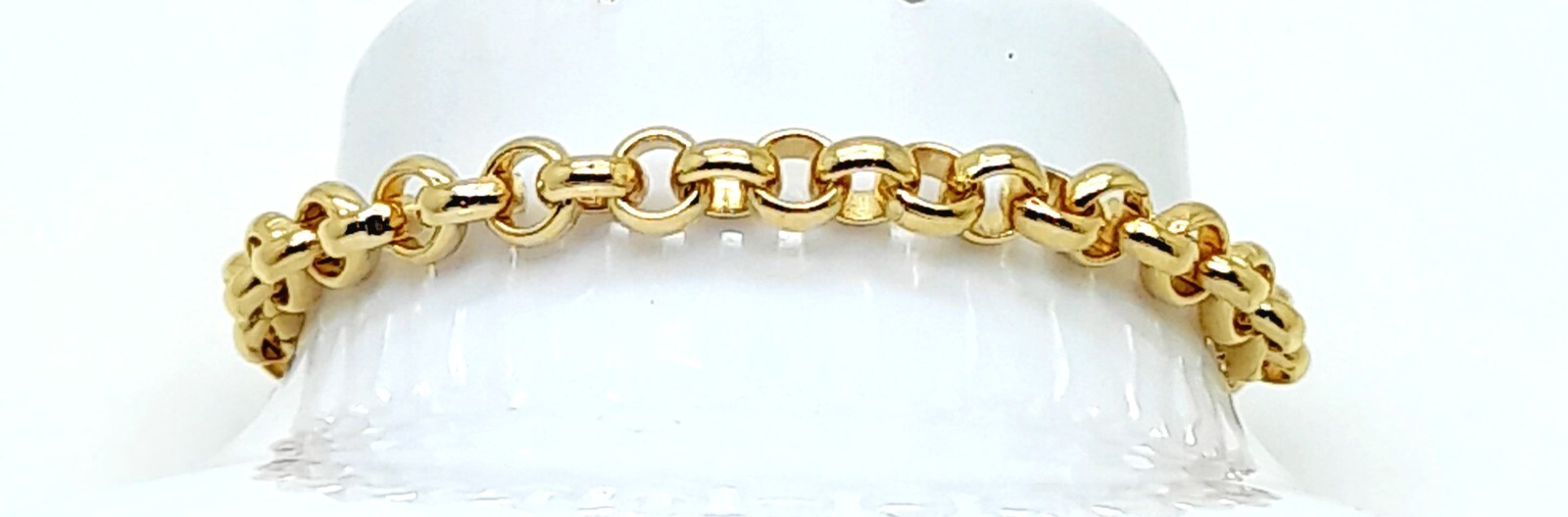 B001 Vintage style 7 inch 7.5mm 14kgp Women metal link Chain fashion Bracelet