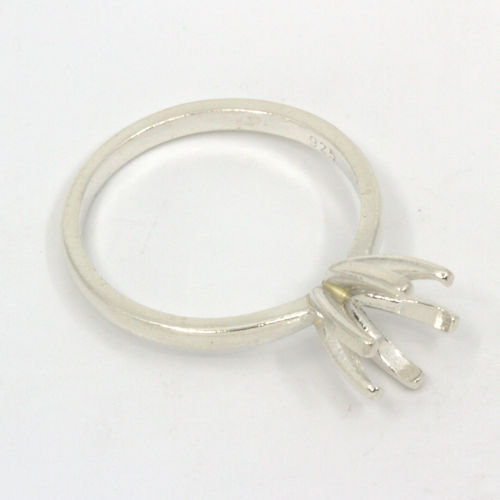 Sterling (5mm-8mm) Round Solitaire 6-Prong Premium Ring Mounting Size 6,7,8