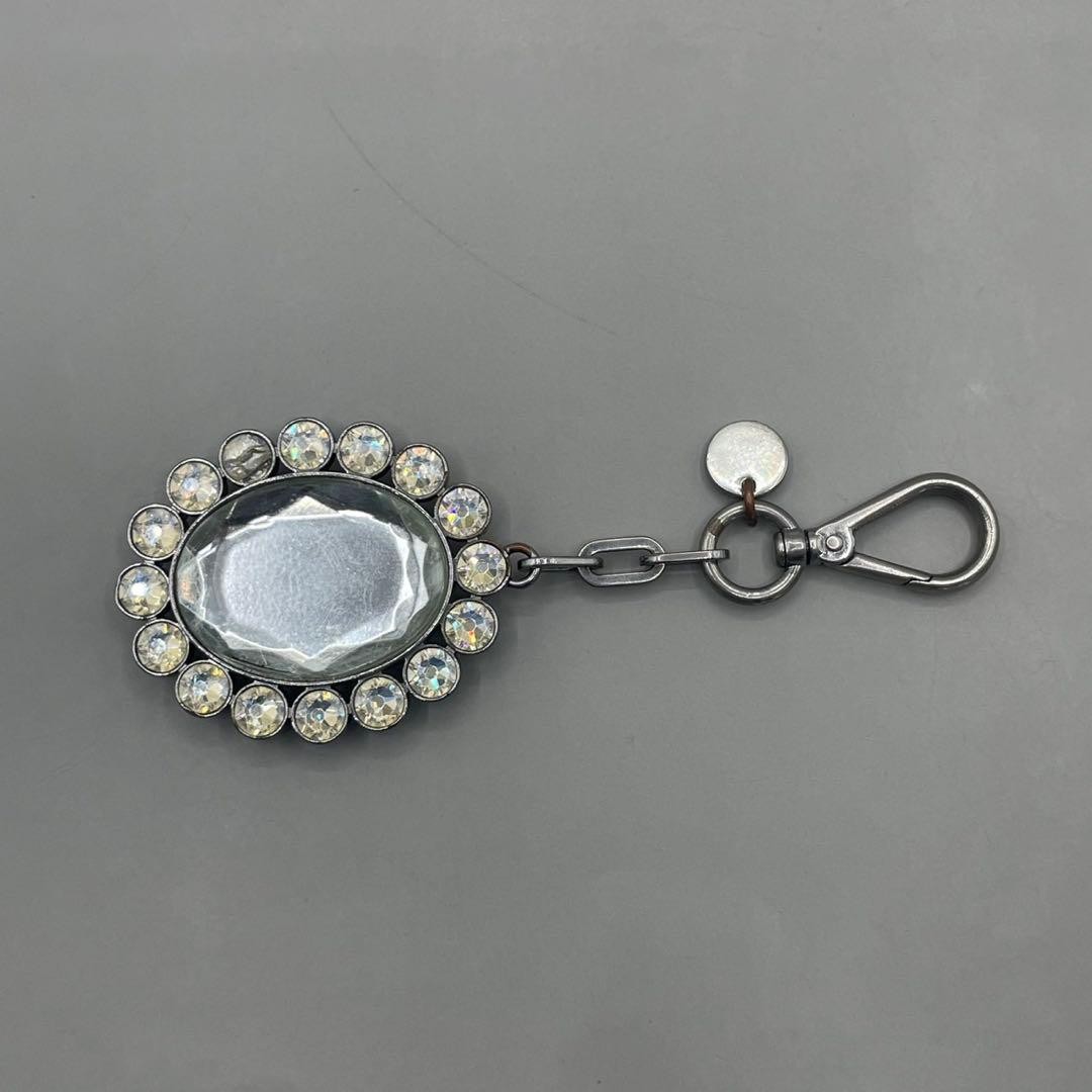 Miu Miu Crystal Silver Bijou Keychain Used / Authentic with Refund Guarantee
