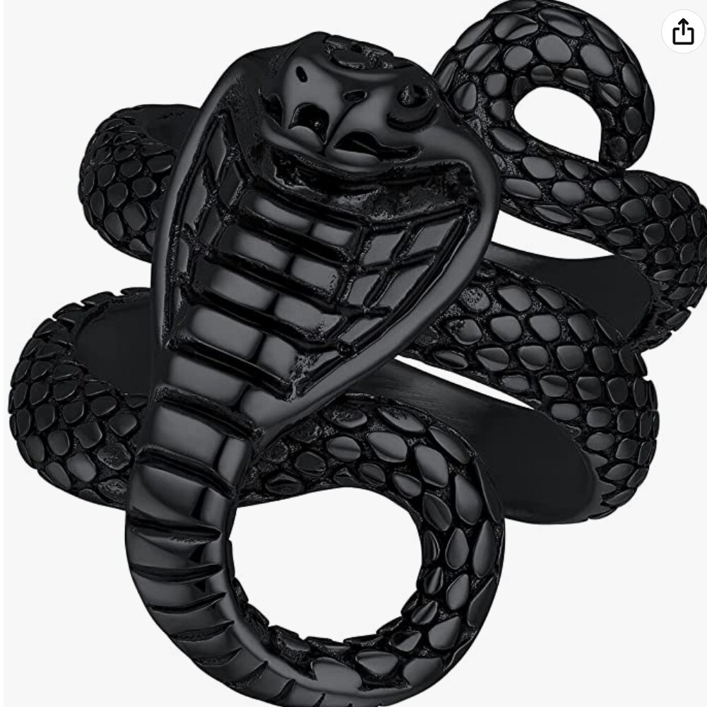 Bandmax Retro Biker Snake Rings Ideal Christmas or Birthday gift