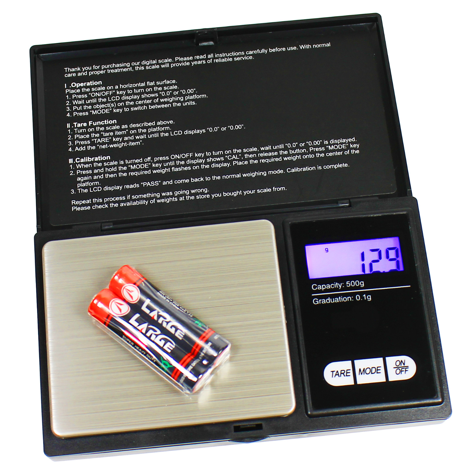 500g x 0.1g Digital Pocket Scale CS-500 Portable Jewelry Scale
