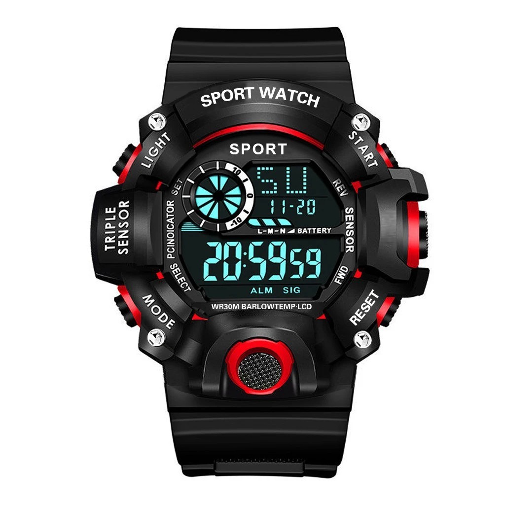 Men Waterproof Digital Sports Watch Military Tactical LED Backlight Wristwatch